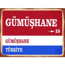 BiveSa Gümüşhane Ili Retro Ahşap Sokak Tabelası