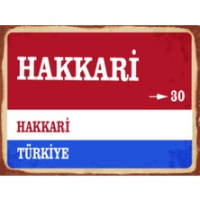 BiveSa Hakkari Ili Retro Ahşap Sokak Tabelası