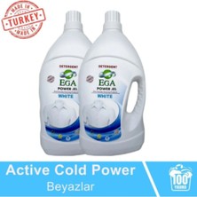 Ega 2'li Power Jel Beyaz Sıvı Yıkama Deterjanı 3900 ml
