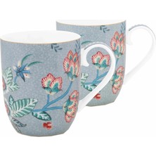 Pip Studio Flower Festival Mavi Ikili Küçük Mug Seti 145ML