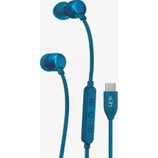 Linktech Ekstra Bass Kablolu Kulaklık , Linktech H74 Mavi Type-C Mikrofonlu Metal Kablolu Kulak Içi Kulaklık , Premium Type-C Kablolu Kulaklık