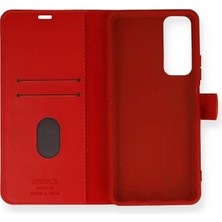 Genel Tedarik Huawei P Smart 2021 Kılıf Trend S Plus Kapaklı Kılıf - KIRMIZI-(5796) - EMTHBA8047-9063