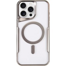Genel Tedarik iPhone 16 Pro Kılıf Boyi Magsafe Silikon Kapak - GÜMÜŞ-(5796) - EMTHBA9656-6421