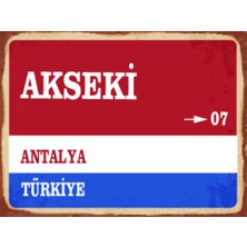 BiveSa Antalya Ili Akseki Ilçesi  Retro Ahşap Sokak Tabelası