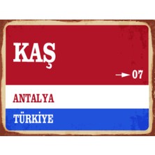 BiveSa Antalya Ili Kaş Ilçesi  Retro Ahşap Sokak Tabelası