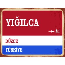BiveSa Düzce Ili Yığılca Ilçesi  Retro Ahşap Sokak Tabelası
