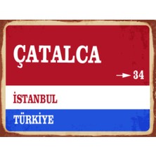 BiveSa Istanbul Ili Çatalca Ilçesi  Retro Ahşap Sokak Tabelası