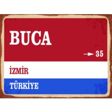 BiveSa Izmir Ili Buca Ilçesi  Retro Ahşap Sokak Tabelası