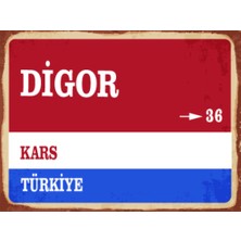 BiveSa Kars Ili Digor Ilçesi  Retro Ahşap Sokak Tabelası