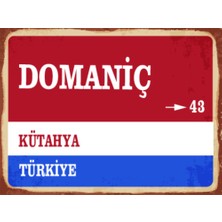 BiveSa Kütahya Ili Domaniç Ilçesi  Retro Ahşap Sokak Tabelası
