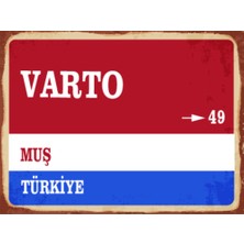 BiveSa Muş Ili Varto Ilçesi  Retro Ahşap Sokak Tabelası