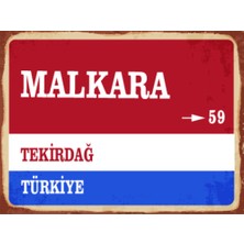 BiveSa Tekirdağ Ili Malkara Ilçesi  Retro Ahşap Sokak Tabelası