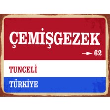 BiveSa Tunceli Ili Çemişgezek Ilçesi  Retro Ahşap Sokak Tabelası