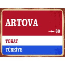 BiveSa Tokat Ili Artova Ilçesi  Retro Ahşap Sokak Tabelası
