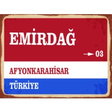 BiveSa Afyonkarahisar Ili Emirdağ Ilçesi  Retro Ahşap Sokak Tabelası