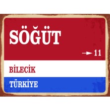 BiveSa Bilecik Ili Söğüt Ilçesi  Retro Ahşap Sokak Tabelası