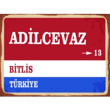BiveSa Bitlis Ili Adilcevaz Ilçesi  Retro Ahşap Sokak Tabelası