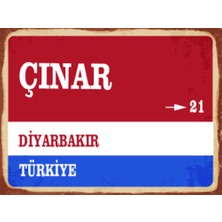 BiveSa Diyarbakır Ili Çınar Ilçesi  Retro Ahşap Sokak Tabelası