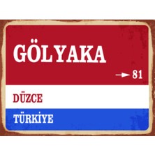 BiveSa Düzce Ili Gölyaka Ilçesi  Retro Ahşap Sokak Tabelası