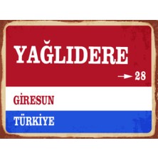 BiveSa Giresun Ili Yağlıdere Ilçesi  Retro Ahşap Sokak Tabelası