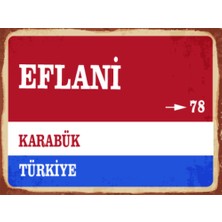 BiveSa Karabük Ili Eflani Ilçesi  Retro Ahşap Sokak Tabelası