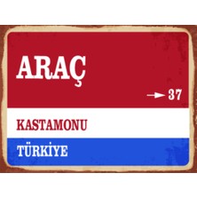 BiveSa Kastamonu Ili Araç Ilçesi  Retro Ahşap Sokak Tabelası