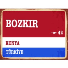 BiveSa Konya Ili Bozkır Ilçesi  Retro Ahşap Sokak Tabelası