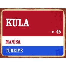 BiveSa Manisa Ili Kula Ilçesi  Retro Ahşap Sokak Tabelası