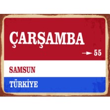 BiveSa Samsun Ili Çarşamba Ilçesi  Retro Ahşap Sokak Tabelası