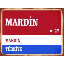 BiveSa Mardin Ili Retro Ahşap Sokak Tabelası