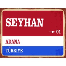 BiveSa Adana Ili Seyhan Ilçesi  Retro Ahşap Sokak Tabelası