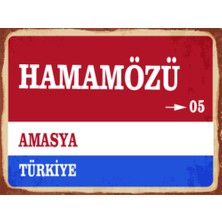 BiveSa Amasya Ili Hamamözü Ilçesi  Retro Ahşap Sokak Tabelası