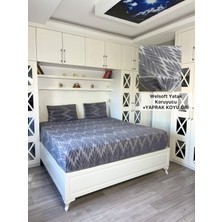 Yaprak Model Welsoft Yumuşak Kış Aylarının Vazgeçilmez Yatak Koruyucu Örtüsü - Koyu Gri - 150X200