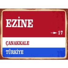 BiveSa Çanakkale Ili Ezine Ilçesi  Retro Ahşap Sokak Tabelası