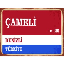 BiveSa Denizli Ili Çameli Ilçesi  Retro Ahşap Sokak Tabelası