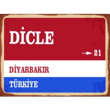 BiveSa Diyarbakır Ili Dicle Ilçesi  Retro Ahşap Sokak Tabelası