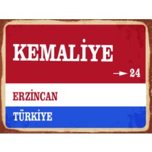 BiveSa Erzincan Ili Kemaliye Ilçesi  Retro Ahşap Sokak Tabelası