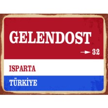 BiveSa Isparta Ili Gelendost Ilçesi  Retro Ahşap Sokak Tabelası