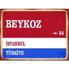 BiveSa Istanbul Ili Beykoz Ilçesi  Retro Ahşap Sokak Tabelası