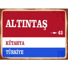 BiveSa Kütahya Ili Altıntaş Ilçesi  Retro Ahşap Sokak Tabelası