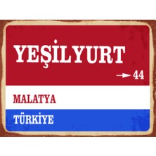 BiveSa Malatya Ili Yeşilyurt Ilçesi  Retro Ahşap Sokak Tabelası