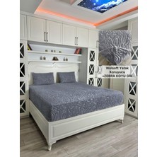 Zebra Model Welsoft Yumuşak Kış Aylarının Vazgeçilmez Yatak Koruyucu Örtüsü - Koyu Gri - 150X200