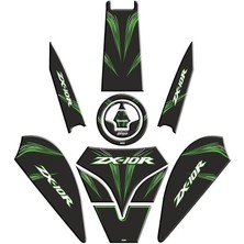 Kawasaki ZX10R Uyumlu Siyah Yeşil Tank Pad Set