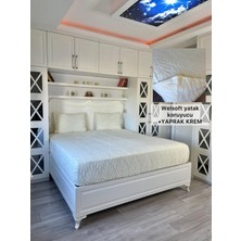 Yaprak Model Welsoft Yumuşak Kış Aylarının Vazgeçilmez Yatak Koruyucu Örtüsü - Krem - 200X200