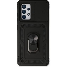 Bi Seyyar Samsung Galaxy A52 Kılıf Pars Lens Yüzüklü Silikon - SIYAH-(5796) - BISE2918-7302