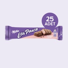 Milka Lila Pause Çilekli Bar Çikolata 34 g x 25 Paket – Kırmızı Meyveli Atıştırmalık, Almanya Üretimi
