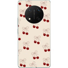 TechTree Honor X9C Uyumlu Fiyonklu Kirazlar Baskılı Silikon Kılıf