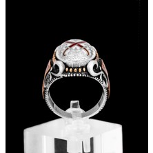 Yıldırım Çapraz Kılıç Motifli 925 Ayar Gümüş Yüzük – El Işçiliği Detaylı Özel Tasarım