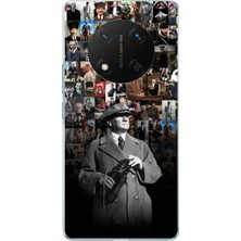 TechTree Honor X9C Uyumlu Atatürk Portre Kolaj Baskılı Silikon Kılıf