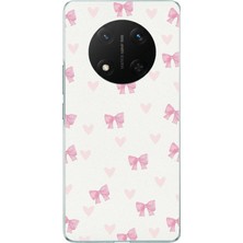 TechTree Honor X9C Uyumlu Fiyonklar ve Pembe Kalpler Baskılı Silikon Kılıf